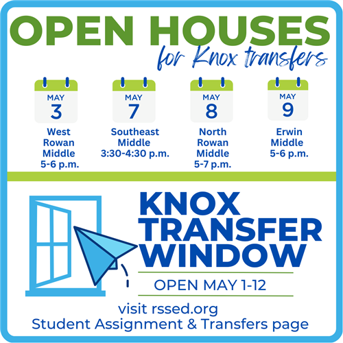 graphic with open house and transfer information